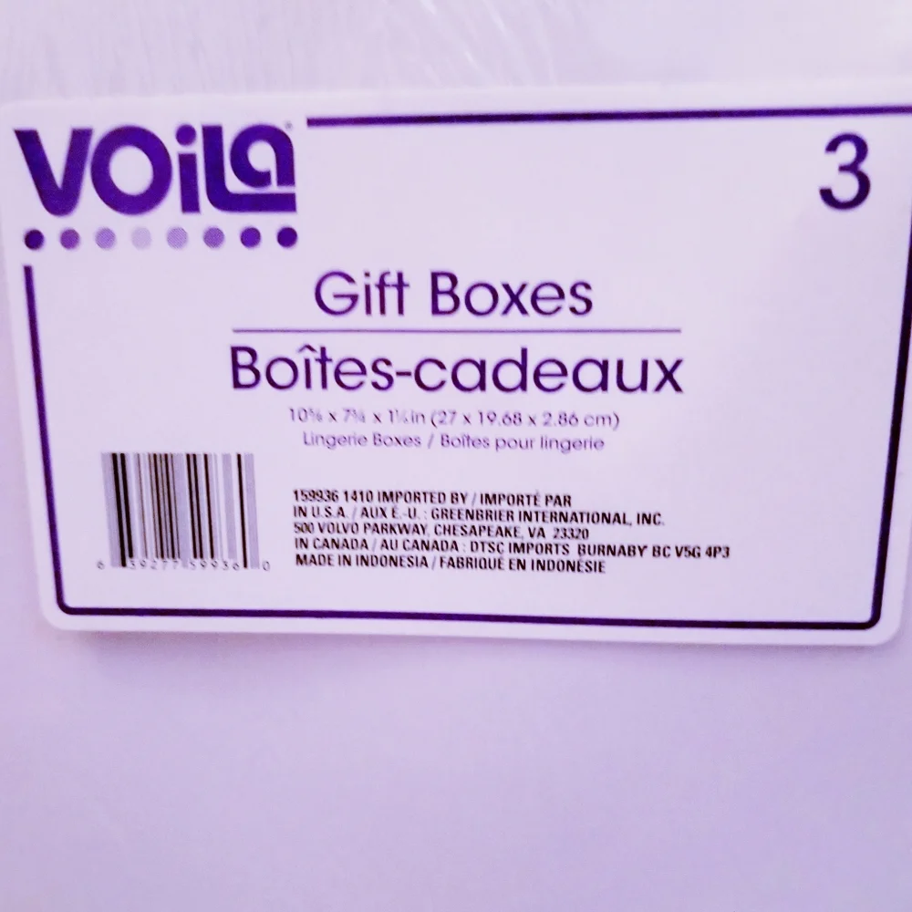 Volia Gift Boxes 3pk Lots of 3 New